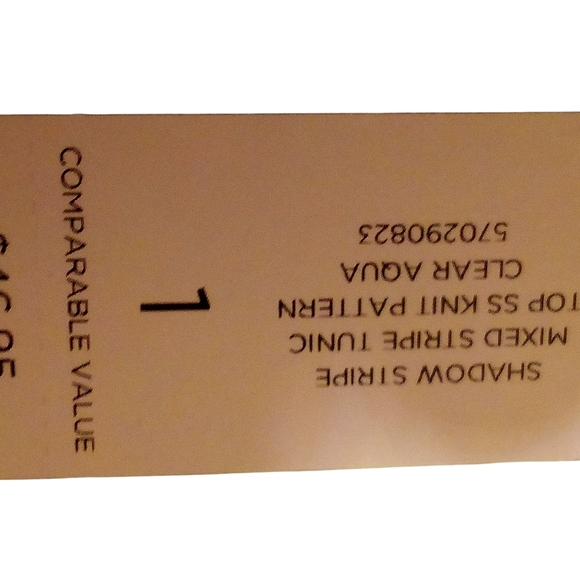 Chico's -NWT Shadow Striped Sleeveless Tunic Top, Lined Inside Front, White/Aqua - Picture 4 of 14